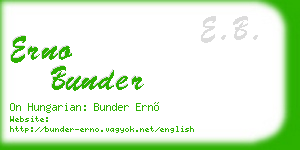 erno bunder business card