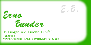 erno bunder business card